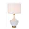Hello Honey® 27" White & Gold Ceramic Table Lamp